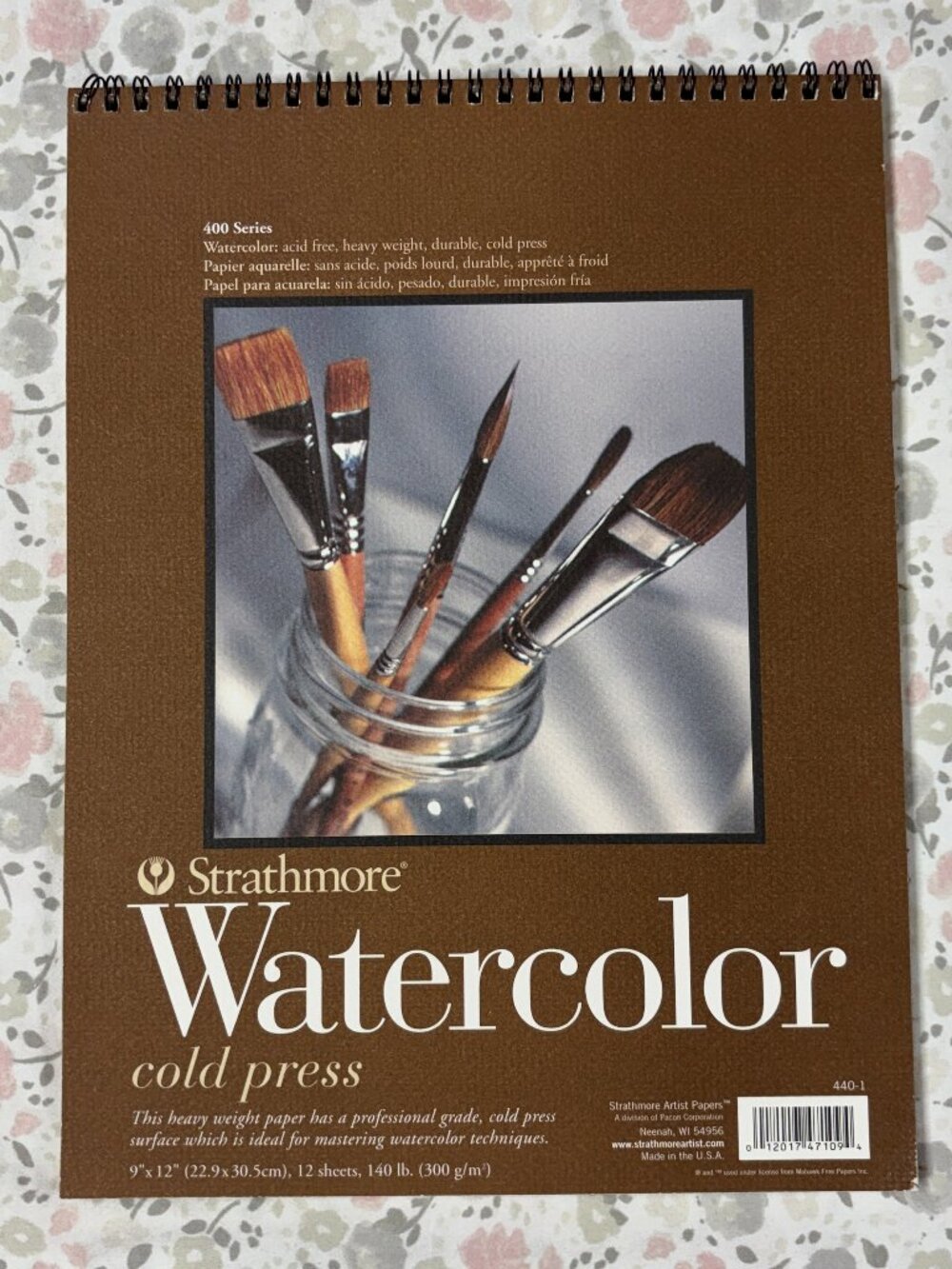 Strathmore Watercolor Paper, 12 Sheets, 140 lb, 9x12 inch size, Spiral Bound